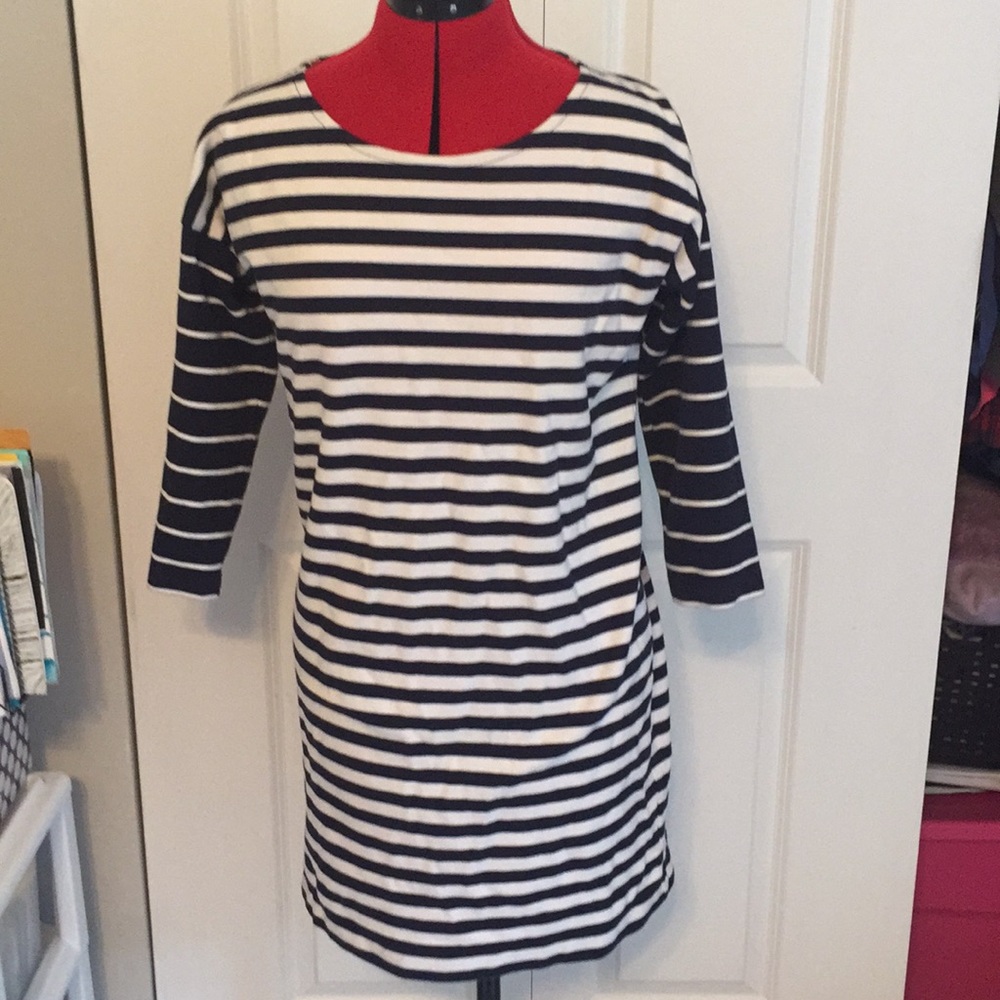 NEVER WORN Navy Striped J. Crew Dress